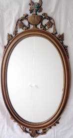 Wandspiegel - Glas, Hout, Fluweel, Bakeliet, Brons -, Antiek en Kunst