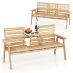 LIVSK Houten Tuinbank met Opklapbare Tafel - Voor 2-3 Person, Tuin en Terras, Kruiwagens, Verzenden, Nieuw
