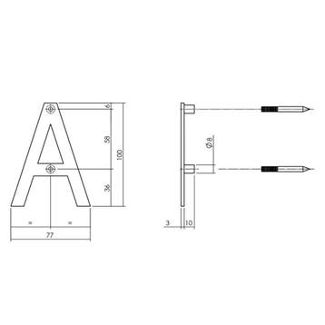 Intersteel Huisletter 100mm - mat zwart, Verzenden, Nieuw