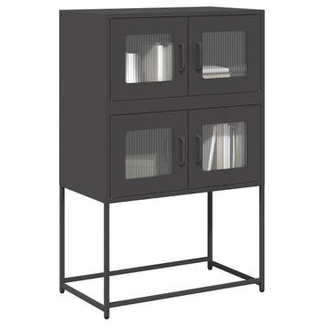 vidaXL buffetkast 68x39x107 cm staal zwart, Verzenden, Nieuw, Metaal
