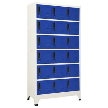 vidaXL Lockerkast 90x40x180 cm staal grijs en blauw, Verzenden, Nieuw