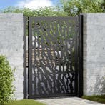 vidaXL Poort met sporenontwerp 100x125 cm staal zwart, Tuin en Terras, Verzenden, Nieuw