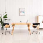 vidaXL Kantoorstoel draaibaar gebogen hout en kunstleer, Verzenden, Nieuw