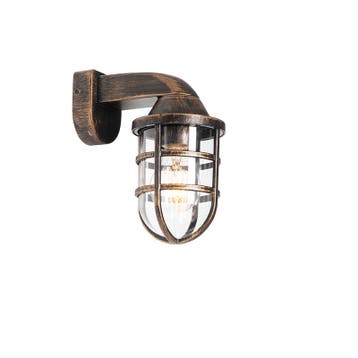 Vintage buiten wandlamp antiek goud IP54 - Joeri, Verzenden, Nieuw, Kunststof