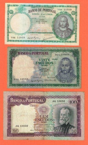 Portugal. - 9 Banknotes - 1951/2000 (Zonder minimumprijs)