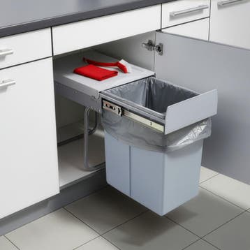Inbouw prullenbak Froland 20 liter 34x26x42 cm grijs [en.cas, Verzenden, Nieuw