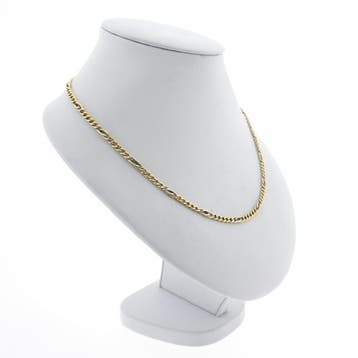 Bicolor gouden gourmet/fantasie schakelketting, Ophalen of Verzenden, Gebruikt, Goud, Goud