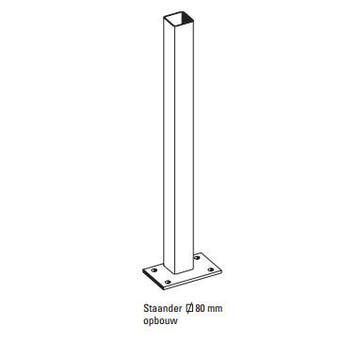Opbouw standpaal  vierkant 80 x 80 mm x 180 cm