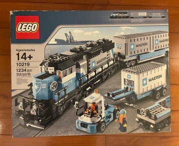 Lego Set - 10219 - Train - Maersk Container Train, Nieuw