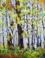 Jana Noldin - Origina Painting Lime & Silver