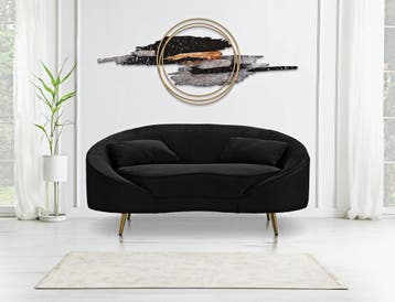 SOFA 2 ZITS OSLO MET KUSSENS ZWART CM 148X84X68, Ophalen of Verzenden, Nieuw
