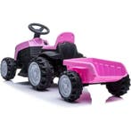 Elektrische kinder tractor roze met trailer - accu voertuig, Kinderen en Baby's, Speelgoed | Speelgoedvoertuigen, Ophalen of Verzenden
