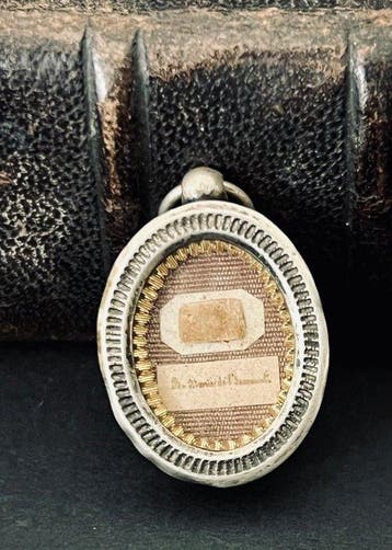 Reliekhouder - Zilver, Glas, Textiel - 1850-1900 - Sainte