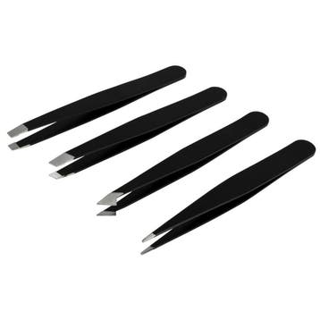 Benson 4-delige pincet set - veelzijdig - zwart - 9 cm, Ophalen of Verzenden, Nieuw
