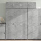 vidaXL buffetkast 80x42,5x185 cm bewerkt hout betongrijs, Verzenden, Nieuw, Minder dan 100 cm, 25 tot 50 cm