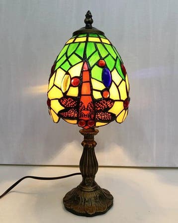 Tiffany style - Tafellamp - Glas-in-lood, Antiek en Kunst