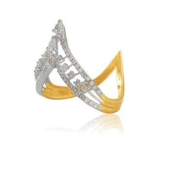 Ring - 14 karaat Geel goud - 0.49ct. tw. Diamant, Nieuw