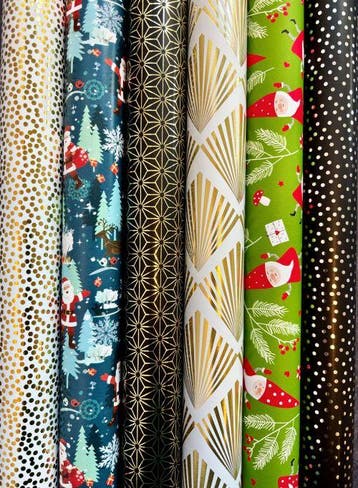 Inpakpapier Kerstmis Feest 6 Luxe Rollen - Breedte 70 cm -, Diversen, Ophalen of Verzenden, Nieuw