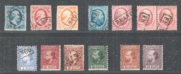 Nederland 1852/1867 - Koning Willem III - 1e t/m 3e emissie, Postzegels en Munten, Gestempeld