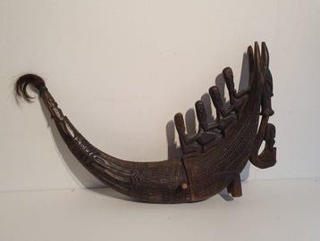 Medicijnenhouder - Buffel hoorn, Hout - Naga Morsarang -, Antiek en Kunst