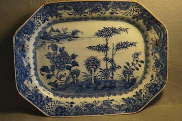 Bord - Chinese Qianlong-periode (1736-1795) blauw-witte, Antiek en Kunst