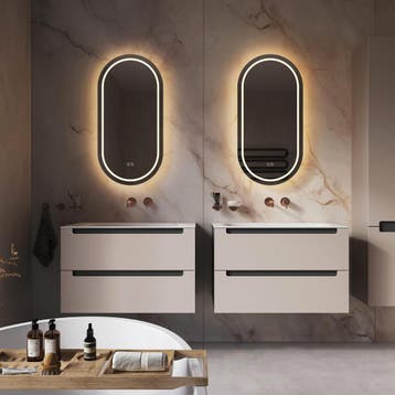 HIPP Design Phantom Ovaal Rechte LED spiegel - 45 x 90 cm -, Huis en Inrichting, Woonaccessoires | Spiegels, Ophalen of Verzenden