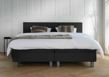 ACTIE! Boxspring Venetië 180 200 Zwart, Verzenden, Zwart, 180 cm, 200 cm