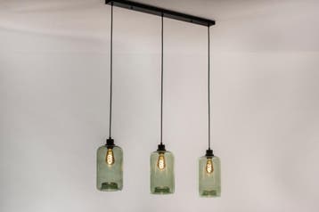 Rietveld-Hanglampen-Groen-Glas, Verzenden, Nieuw