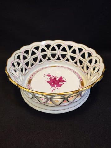 Herend - Snoepjesmand - 18,7x6,8 cm ronde doorbraakkorf