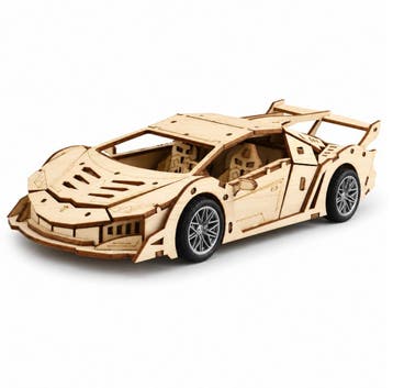 C.M. Sportwagen met pull-back mechanisme 114-delig Houten..., Verzenden, Nieuw