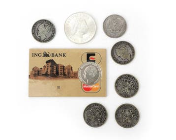 8 zilveren munten, Guldens, Rijksdaaler, Wilhelmina, Juliana, Gebruikt