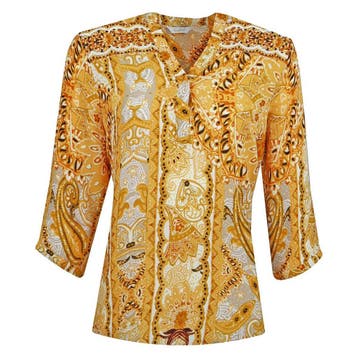Frogbox • gele blouse met barok motief • 36, Princess goes Hollywood, Verzenden, Geel, Nieuw