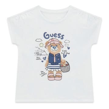 Guess baby meisjes tshirt wit beer - 80 (9-12 maanden), Ophalen of Verzenden, Nieuw