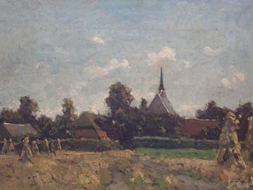 Gerrit de Groot (1878-1947) - Hay trusses at the edge of a
