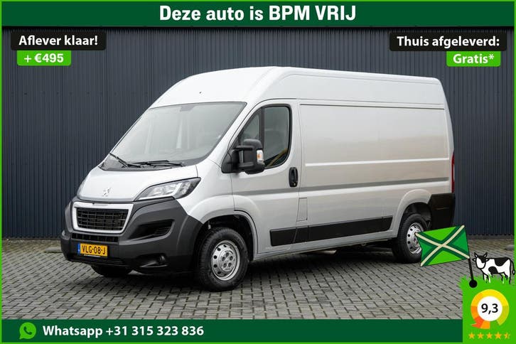 Peugeot Boxer 330 2.2 BlueHDi 120 L2H2 Premium | Camera | Cr, Auto's, Bestelauto's, Onderhoudsboekje, Lease, Zwart, Handgeschakeld