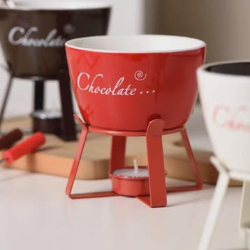 Keramische Chocolade Fondue Set - Smelt Chocolade, Kaas & IJ, Verzenden, Nieuw