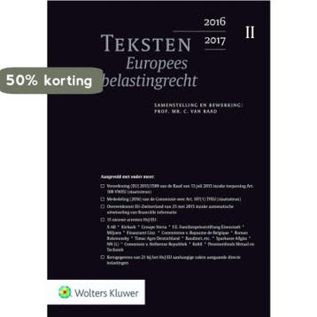 Teksten Europees belastingrecht 2016/2017 9789013134711, Verzenden, Gelezen