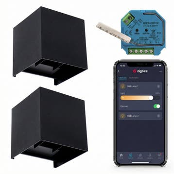 2x |SMART Cube wandlamp | Dimbaar | Zigbee | Zwart, Ophalen of Verzenden, Nieuw