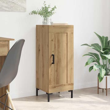 vidaXL Dressoir Olden Artisan Eiken 34,5 x 34 x 90 cm, Verzenden, Nieuw, Overige houtsoorten, Minder dan 50 cm