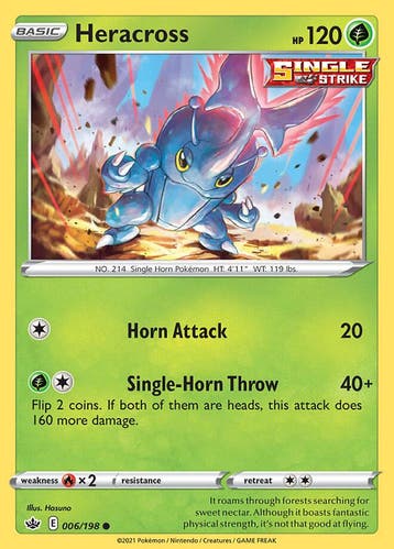 Heracross 006/198 Chilling Reign, Ophalen of Verzenden, Nieuw, Losse kaart, Foil