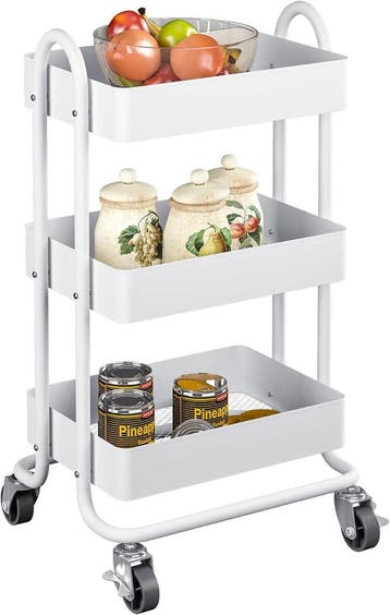 [en.casa] Pyhäntä Serveerwagen met 3 niveaus, metalen, Huis en Inrichting, Ophalen of Verzenden, Nieuw