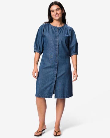 HEMA Damesjurk Suzy regular fit donkerblauw, Verzenden, Nieuw