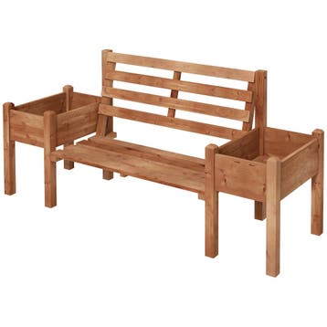 Tuinbank, 2-zits Bank, Houten Bank, Balkonbank Met Bloembak,, Verzenden, Nieuw