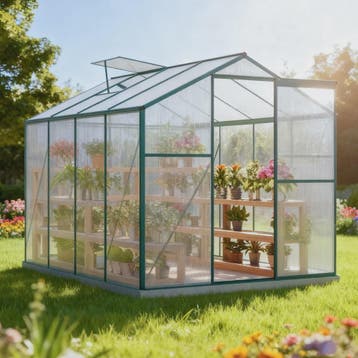 Aluminium Kweekkas met Fundering 4,75 M² - 190x253 cm met Da, Verzenden, Nieuw