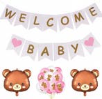 Babyshowerset wit met goud 22-delig met ballonnen en sjerpen, Verzenden, Nieuw, Versiering, Geboorte of Huwelijk
