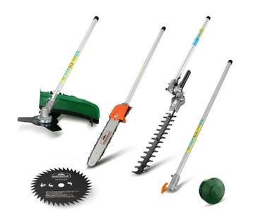 Benzine multitool 5in1 incl accessoires + 3 spoelen, Verzenden, Nieuw