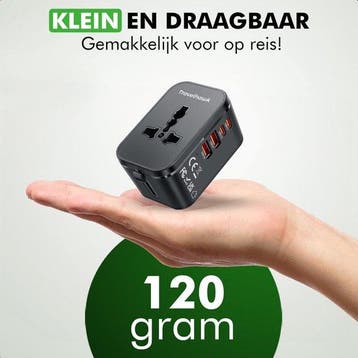 2dekans | Travelhawk Wereldstekker met 2x USB-C en 2x USB, Ophalen of Verzenden, Zo goed als nieuw
