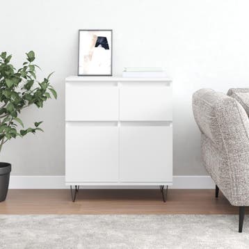 vidaXL Dressoir 60x35x70 cm bewerkt hout wit, Verzenden, Nieuw, Overige houtsoorten, Minder dan 50 cm