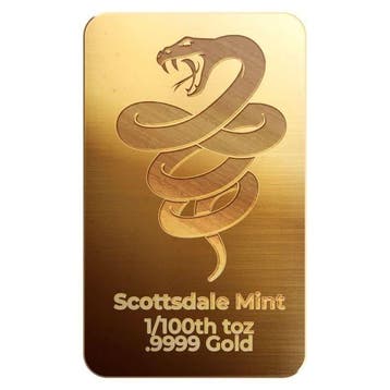 1/100oz - Goud .999 - 2025 1/100 oz 9999 Fine Gold Bar