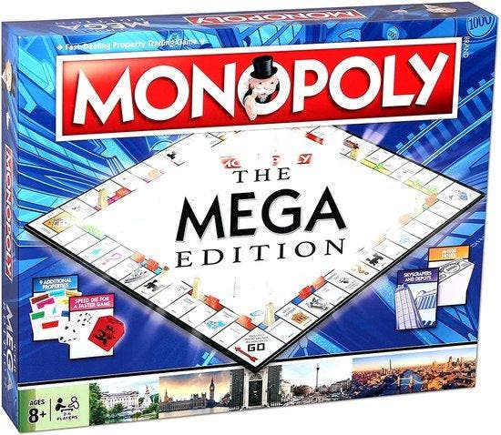 SHOWMODEL Monopoly Mega editie - ultra uitgebreide editie -, Hobby en Vrije tijd, Gezelschapsspellen | Bordspellen, Nieuw, Verzenden
